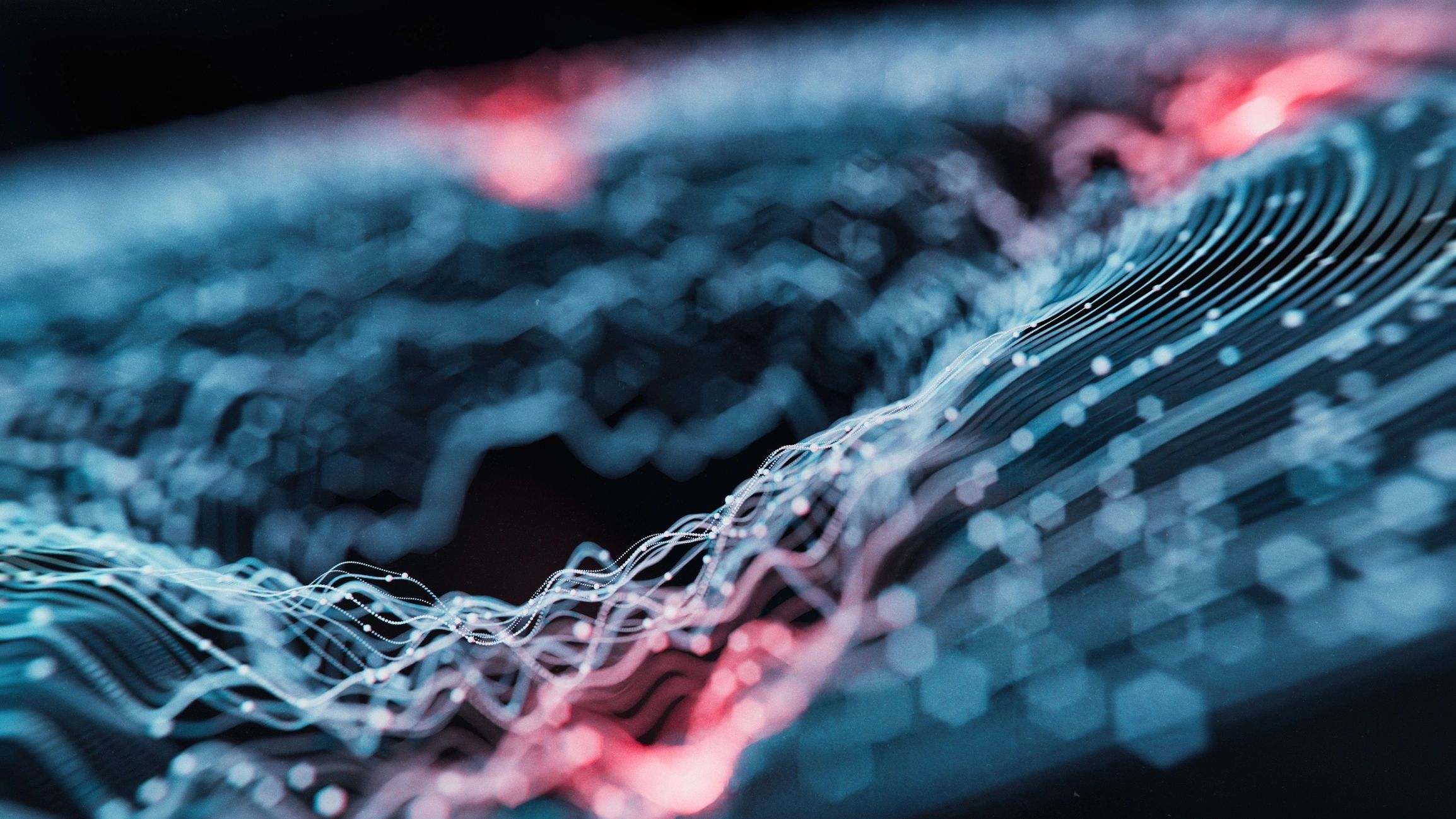 Abstract data visualization representing analytics and AI