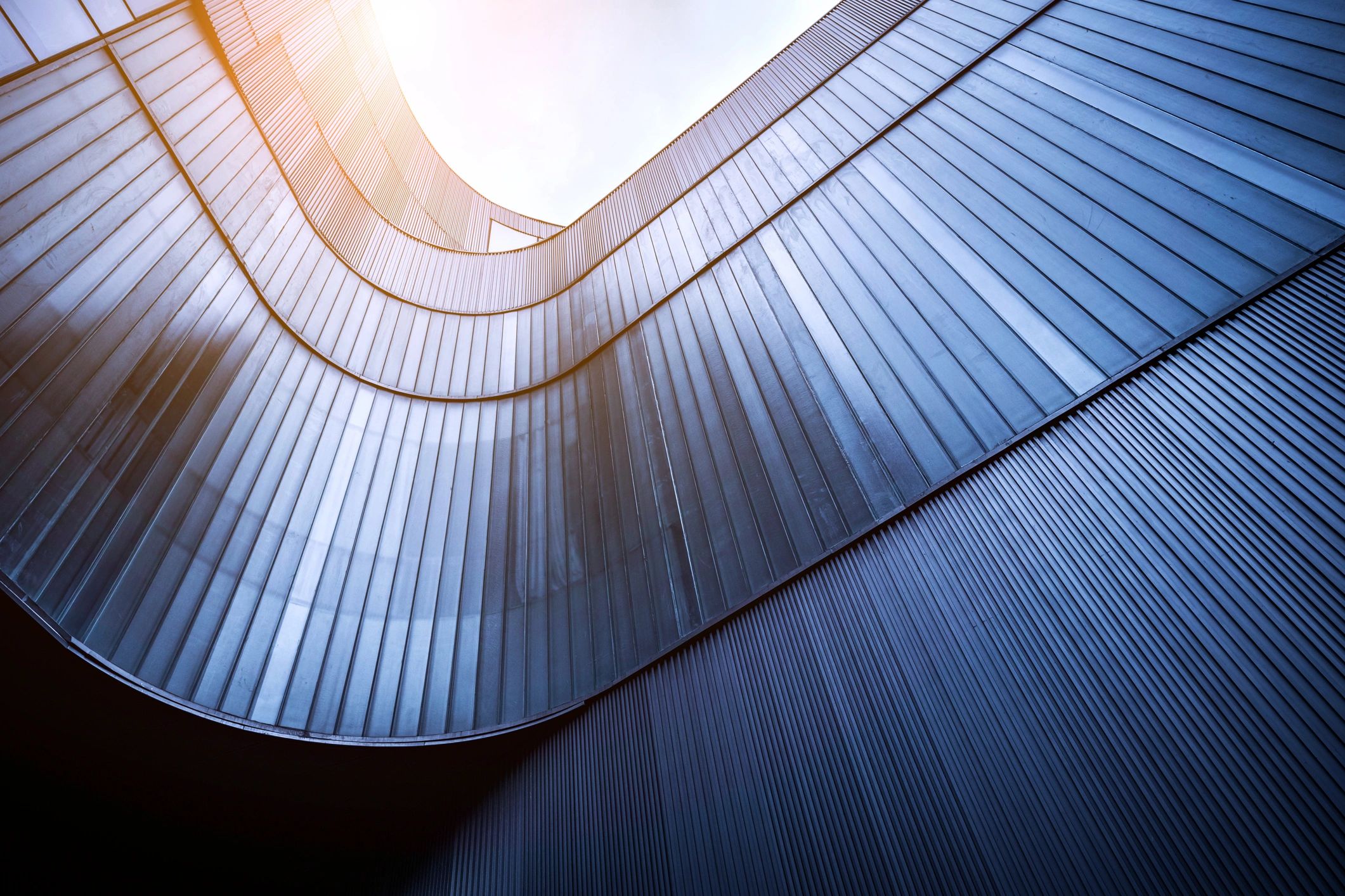 Modern architectural lines suggesting a secure, professional digital environment